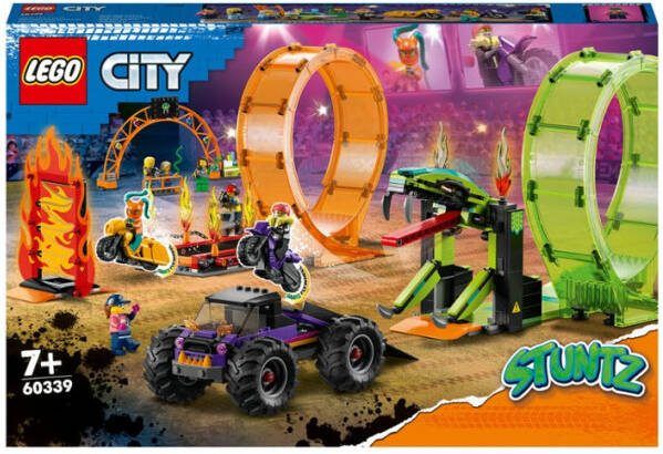 Lego City Stuntz Double Loop Stunt Arena Motorbike Set(60339 )