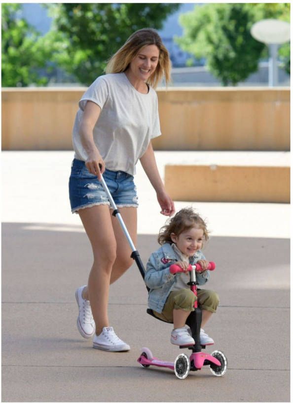 Micro Mini Deluxe 3 in 1 Push LED Roze/Pink Step Complete