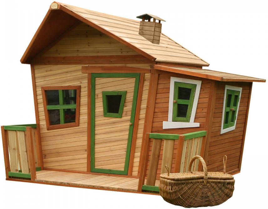 AXI Lisa Speelhuis Van Fsc Hout Speelhuisje Voor De Tuin/Buiten In Bruin & Groen