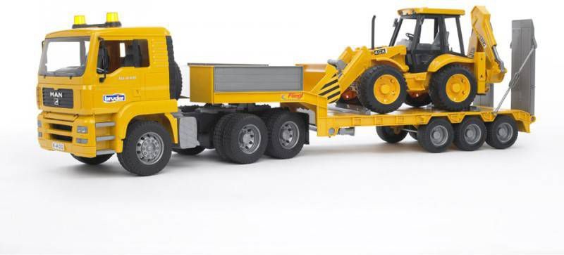 Bruder &#xAE; MAN TGA Dieplader met JCB 4CX Graafmachine 02776 Jongen