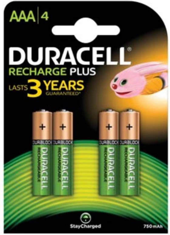 Duracell Oplaadbare Batterijen Recharge Ultra Aaa, Blister Van 4 Stuks