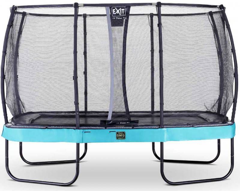 EXIT Toys Exit Elegant Premium Trampoline Met Veiligheidsnet Deluxe Rechthoekig 214 X 366 Cm Blauw