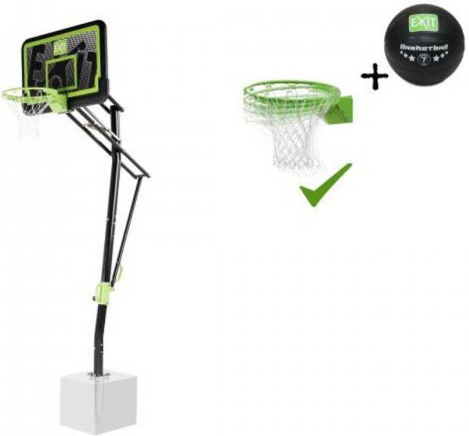 EXIT Toys Exit Galaxy Basketbalbord Voor Grondmontage Met Dunkring Black Edition Gratis Bal