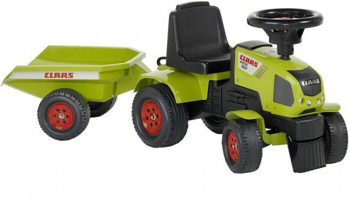 Falk Speelgoedtractor Claas Axos 310 met aanhanger groen