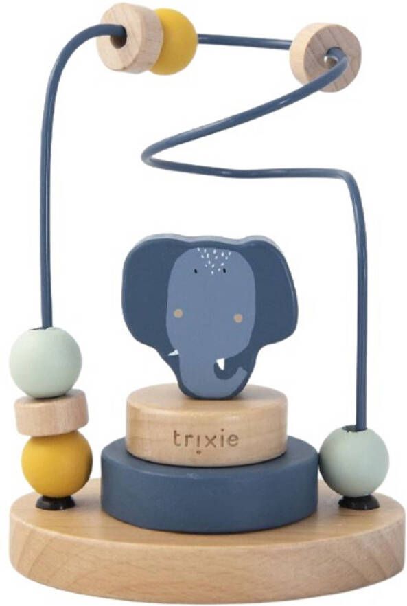 Fan Toys Trixie Kralenframe Mrs. Elephant Junior 15 Cm Hout Blauw