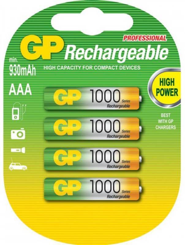 GP ReCyko+ oplaadbare AAA batterijen 950 mAh 4 st 120100AAAHCC4