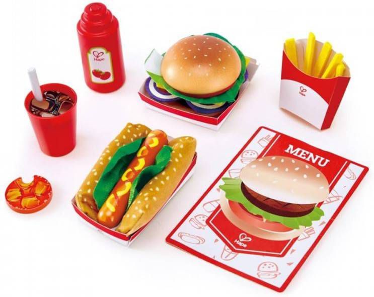 Hape Speellevensmiddelen Fastfood set(27 delig )