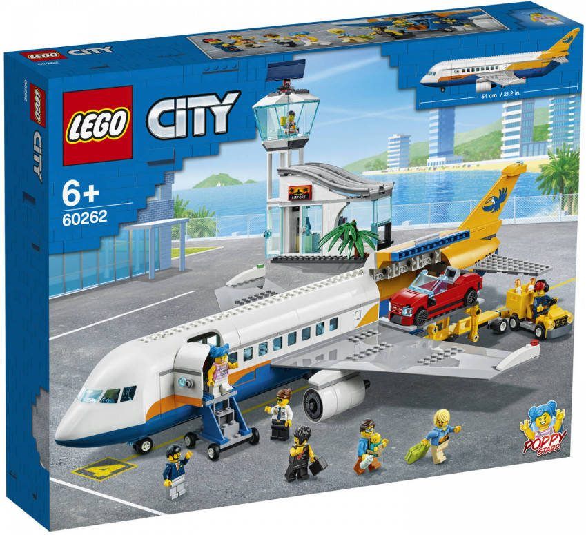 Lego 60262 City Airport Passagiersvliegtuig Terminal en Truck Bouwset met Poppetjes voor Kinderen van 6 Jaar en Ouder
