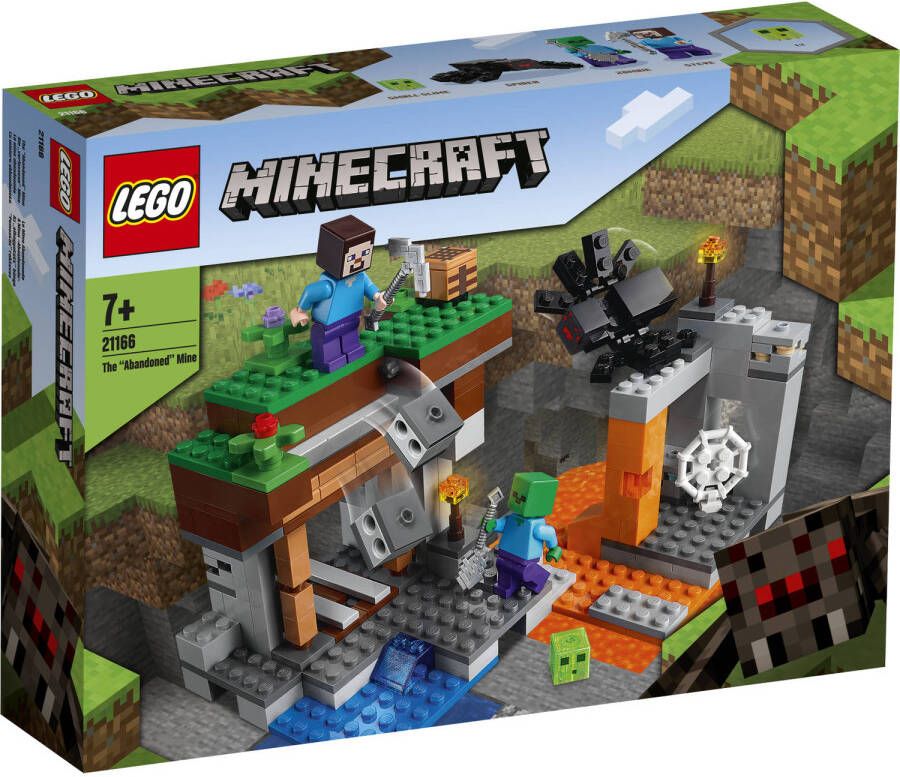 Lego 21166 Minecraft De verlaten Mijn Met Poppetjes van een Spin, Steve en een Zombie, Speelgoed voor Kinderen vanaf 8 Jaar