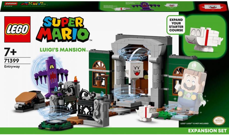 Lego 71399 Super Mario Uitbreidingsset Luigi's Mansion hal, Kinderspeelgoed met Poppetje van Polterpup, Bogmire en Boo