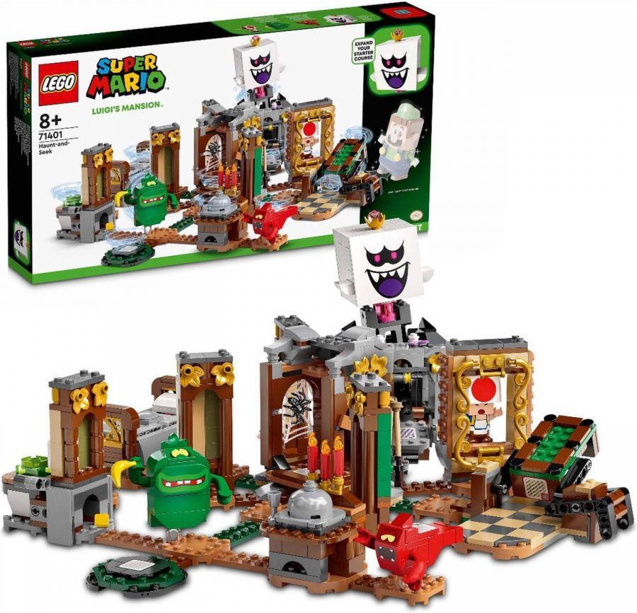 Lego 71401 Super Mario Speelgoed Uitbreidingsset Verstoppertje in Luigi's Mansion, Set met Toad en King Boo figuren