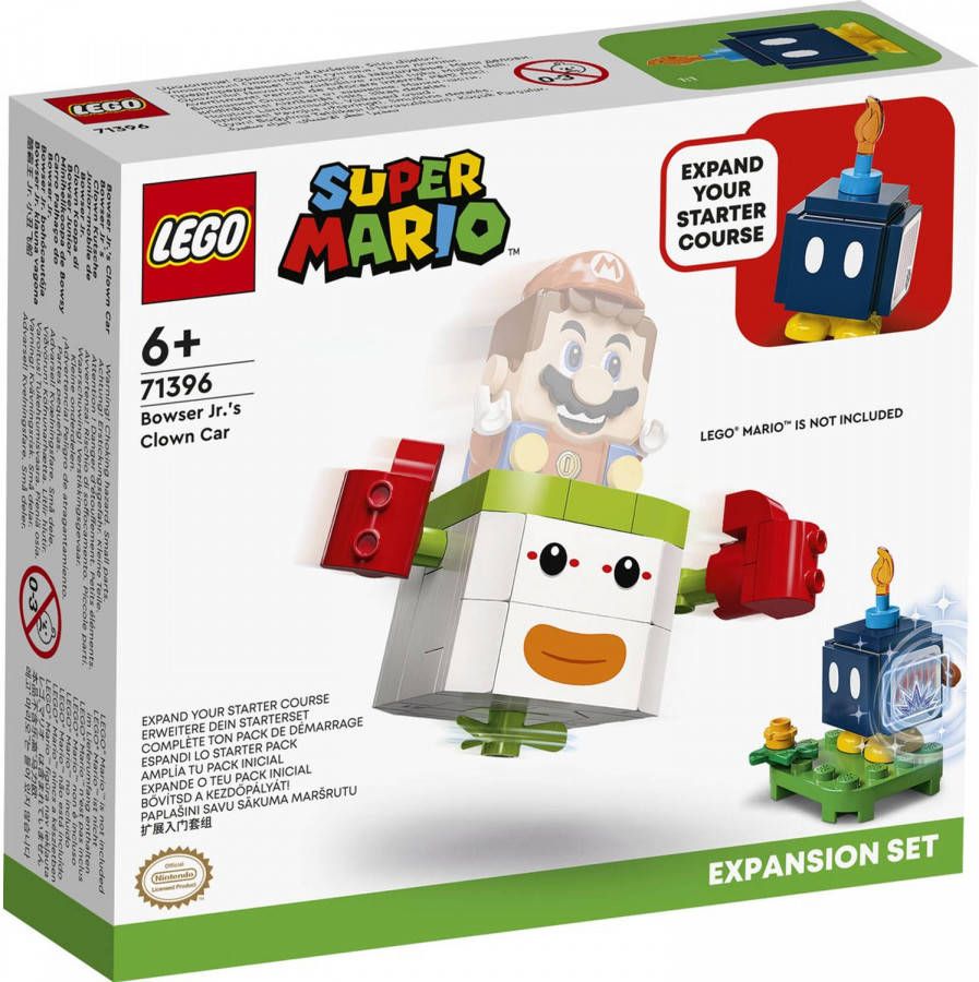 Lego 71396 Super Mario Spel Uitbreidingsset Bowser Jr.'s Clown capsule, Creatief Speelgoed voor Kinderen van 6+ met Bob omb
