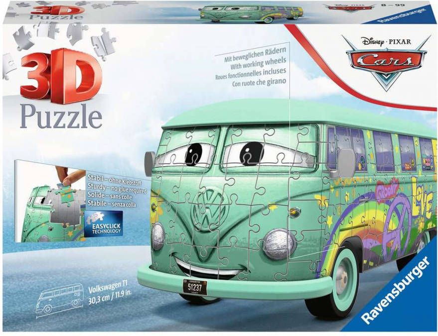 Ravensburger Disney Pixar Cars Filmore VW Camper Van 3D Jigsaw Puzzle (162 Pieces)