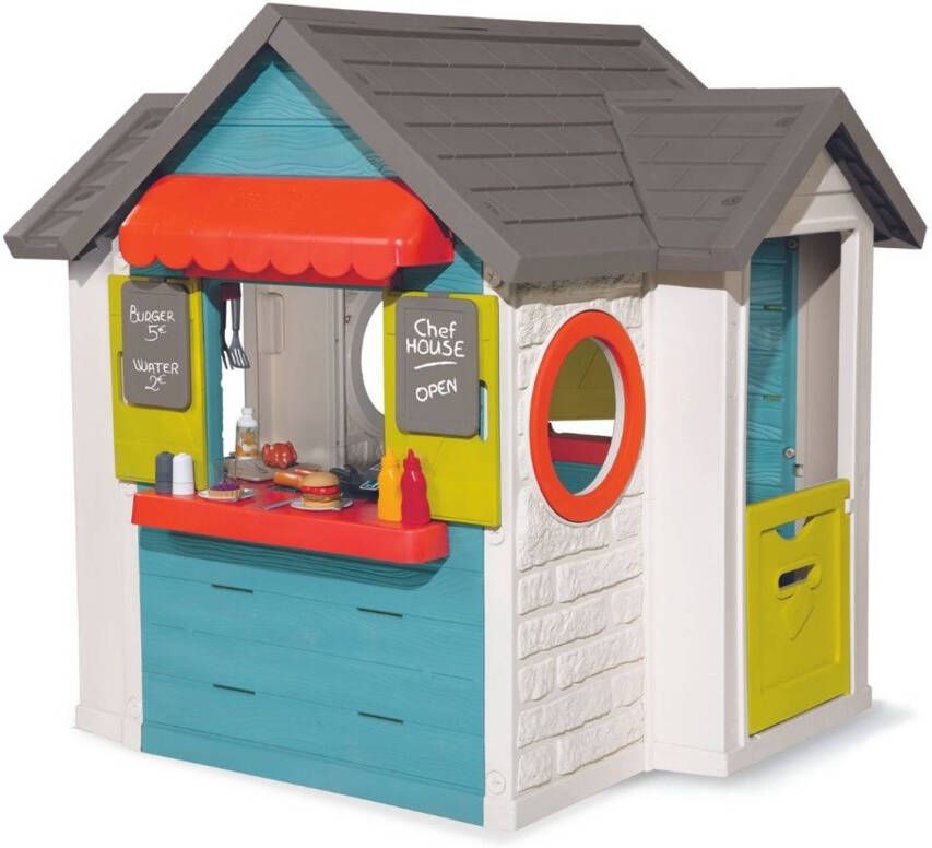 Smoby Speelhuis Chef huis Made in Europe, tuinhuisje, restaurant en winkel in een