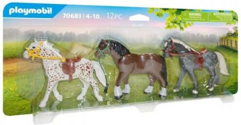 Playmobil ® Constructie speelset 3 paarden(70683 ), Country Gemaakt in Europa(12 stuks )