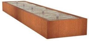 Adezz Watertafel met 5 fonteinen van cortenstaal 500 x 100 x