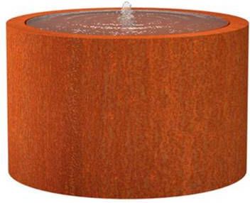 Adezz Watertafel met fontein rond van cortenstaal 120 x 75 cm