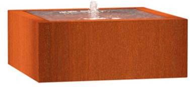 Adezz Watertafel met fontein vierkant van cortenstaal 100 x