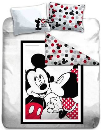Disney Minnie en Mickey Mouse Dekbedovertrek Kiss 140x200/220