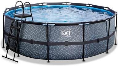 EXIT Toys Exit Stone Zwembad ø427x122cm Met Zandfilterpomp Grijs