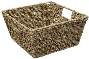 5Five Gevlochten Opbergmand Zeegras Vierkant 31 X 31 X 15 Cm Opbergmanden