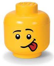 LEGO Opbergbox Iconic Hoofd Silly 24 cm, Geel