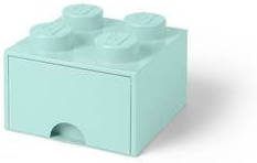 Room Copenhagen LEGO Opberglade 4 Brick Knoppen 1 Lade (Aqua Lichtblauw)