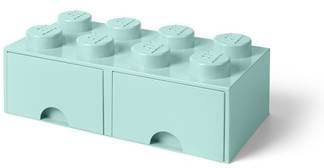 Room Copenhagen LEGO Opberglade 8 Brick Knoppen 2 Laden(Aqua Lichtblauw )