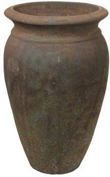 Mica Decorations Vulcano Plantenbak H85 x Ø53 cm Klei Groen