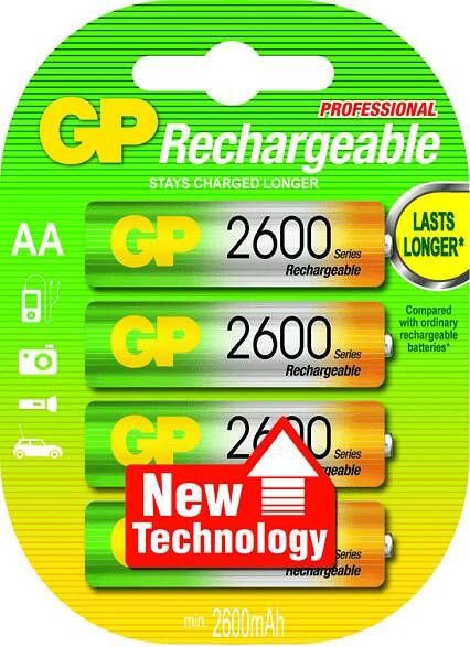 GP ReCyko+ oplaadbare AA batterijen 2600 mAh 4 st 120270AAHCBC4