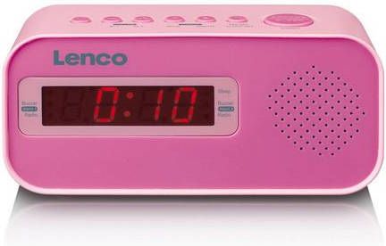 Lenco CR-205PK Wekkerradio met dual alarm roze