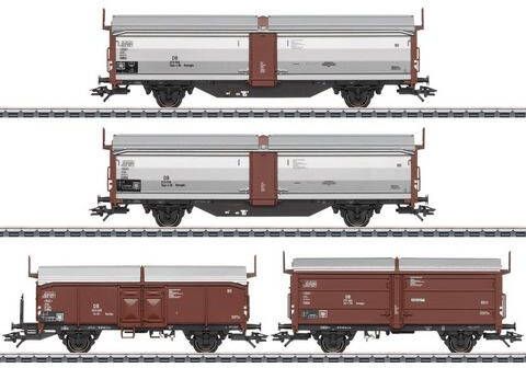 Märklin Goederenwagon Schuifdak -/schuifwandwagen set Tbes t 66 47301