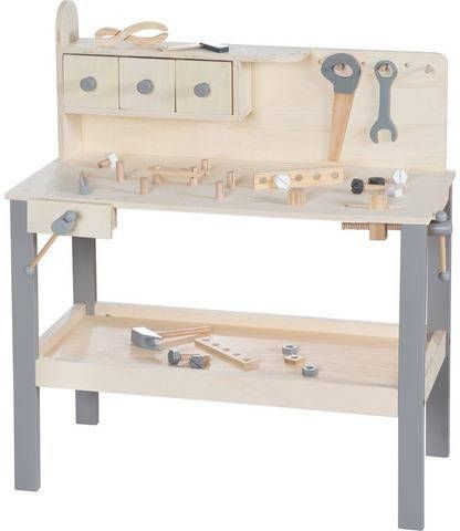 Merkloos Roba Werkbank Junior 73 X 41 X 55 Cm Hout Naturel/grijs