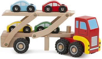 New Classic Toys Autotransporter Junior Hout Rood/bruin 2 delig