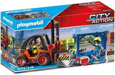 PLAYMOBIL &#xAE, City Action Vorkheftruck met lading 70772