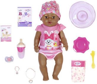 Baby Born Babypop Magic girl brown Eyes, 43 cm met 10 levensechte functies(set, 13 delig )