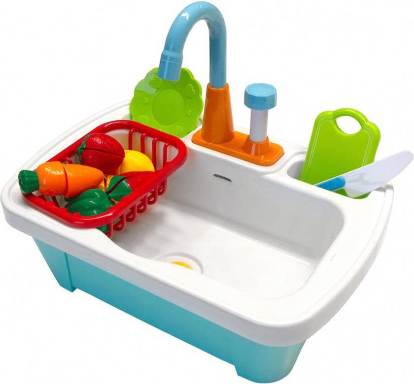 AXI Speelkeuken Speelgoed Wastafel Met Accessoires Van Kunststof Incl. 17 delige Accessoire Set