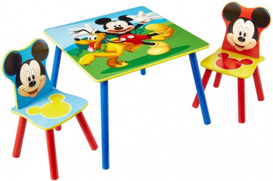 Disney Tafel en stoelen set 3 delig Mickey Mouse hout WORL119014