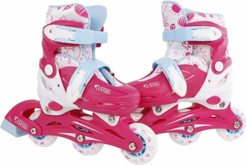 Massamarkt Street Rider Inline Skates Hardboot Roze Verstelbaar- 29 Abec 7