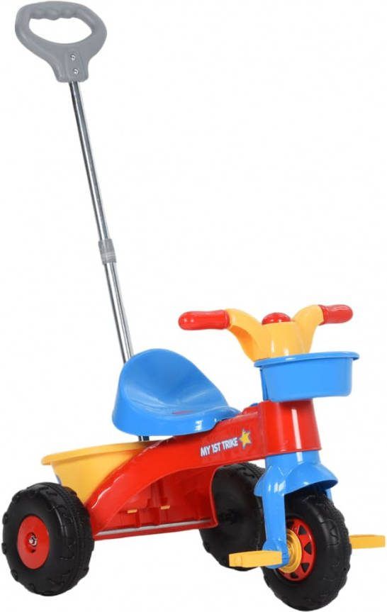VIDAXL Driewieler voor kinderen met duwstang meerkleurig