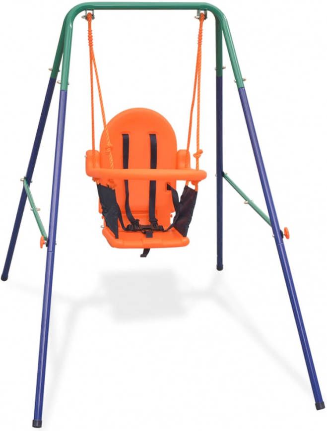 VIDAXL Peuterschommelset met veiligheidsharnas oranje