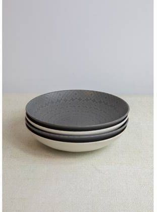 KitchenCraft Pastakom, Set van 4 Stuks, 22 x 5 cm, Grijs en Zwart Re