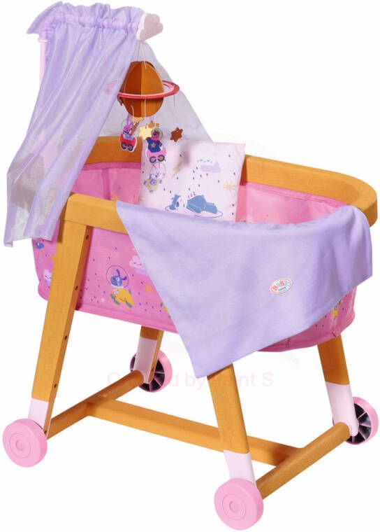 Baby Born Poppenbed Welterusten wieg met stoffen luifel, planetenmobiel en beddengoed