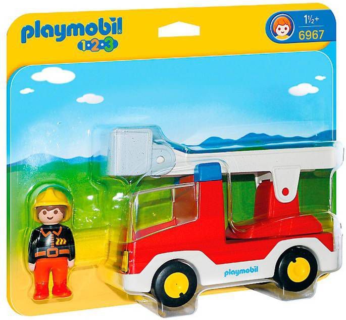 Playmobil &#xAE; 1 2 3 Brandweerwagen met ladder 6967