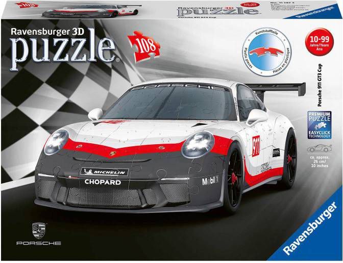 Jorz Ravensburger 3d puzzel Porsche 911 Gt3 Cup 108 Stukjes