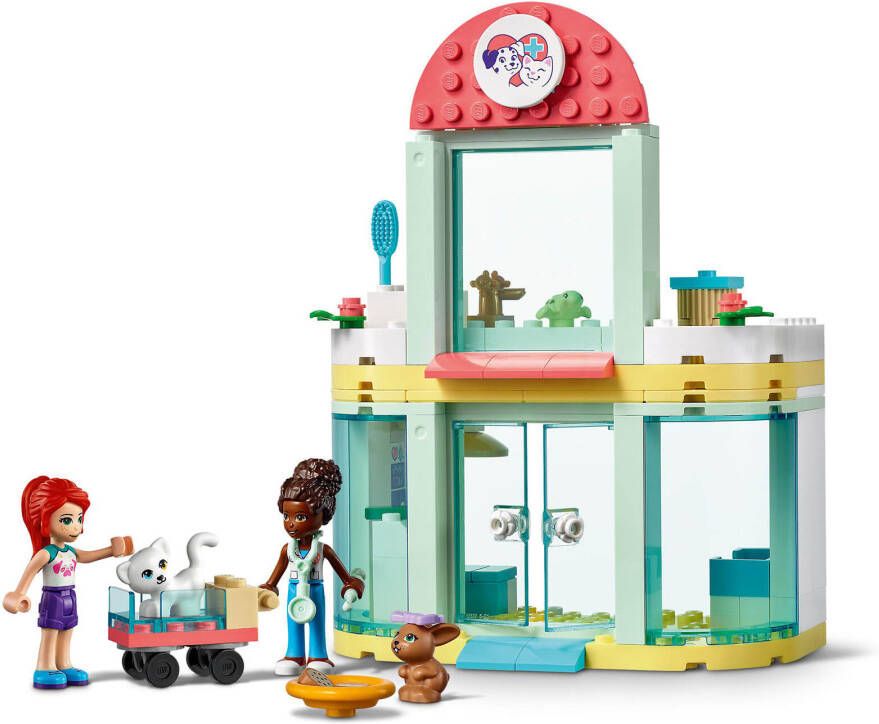 Lego 41695 Friends Dierenkliniek Speelgoed voor Kinderen van 4+ Jaar, met Mia Mini poppetje, Kat en Konijnpoppetjes